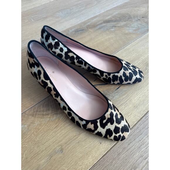 Kate Spade Serene Animal Print Cow Fur Heels - Picture 1 of 11